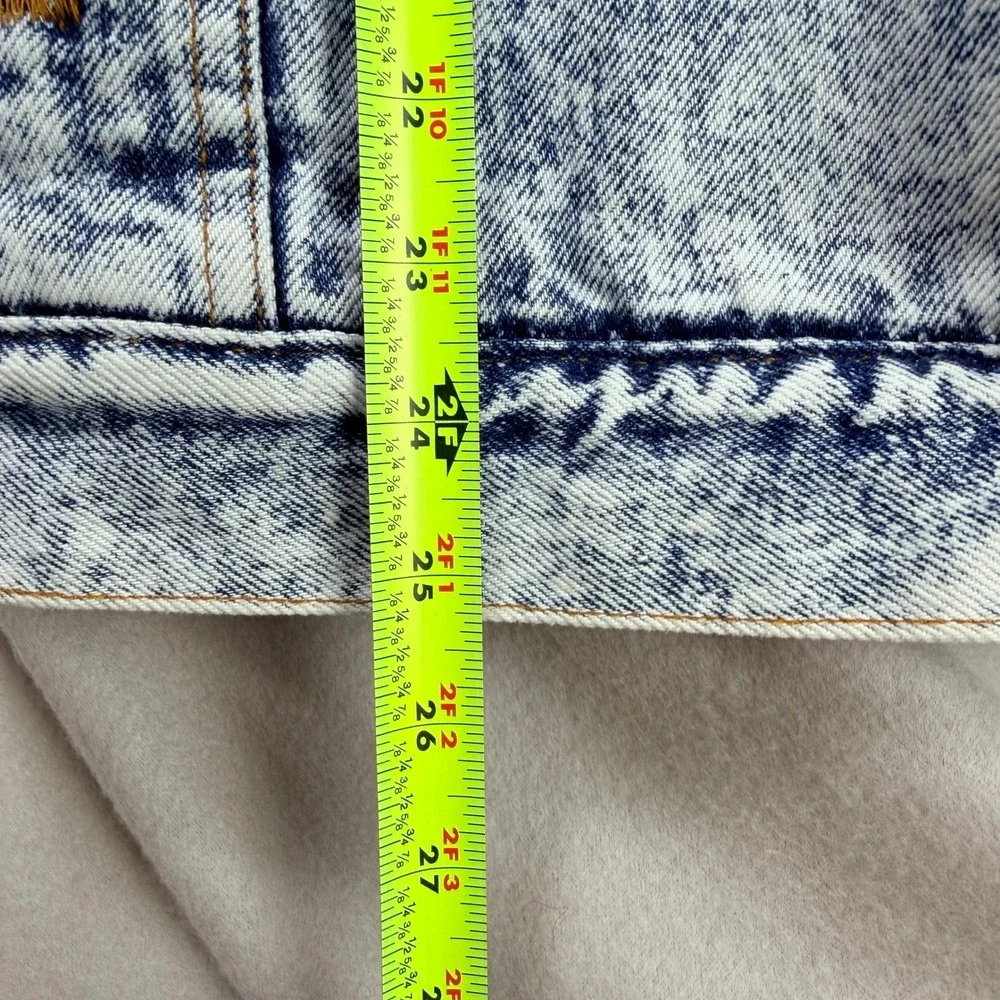 Vintage Levis 70609 Acid Wash Sherpa Lined Denim Trucker Jacket Mens Sz M USA